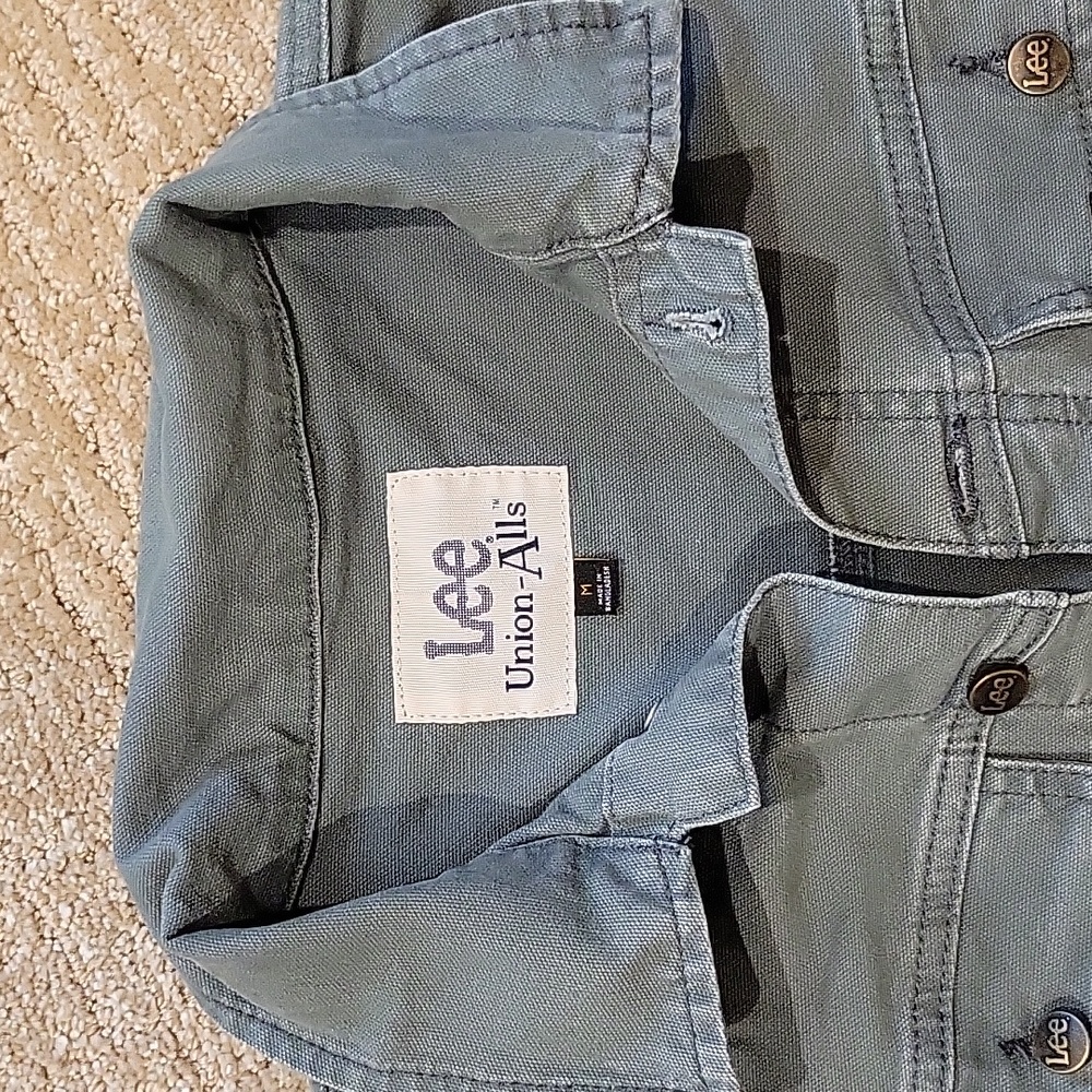 Lee Vintage modern green utility /jumpsuit size M, Green Denim - Picture 11 of 16